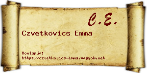 Czvetkovics Emma névjegykártya