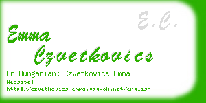 emma czvetkovics business card